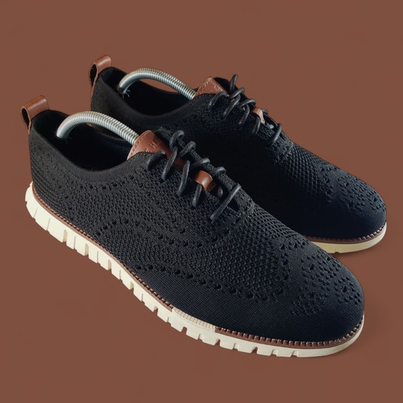 Cole Haan Zerogrand Remastered Stitchlite Wingtip Black Mens Size 10.5 M C39595 - Picture 1 of 10